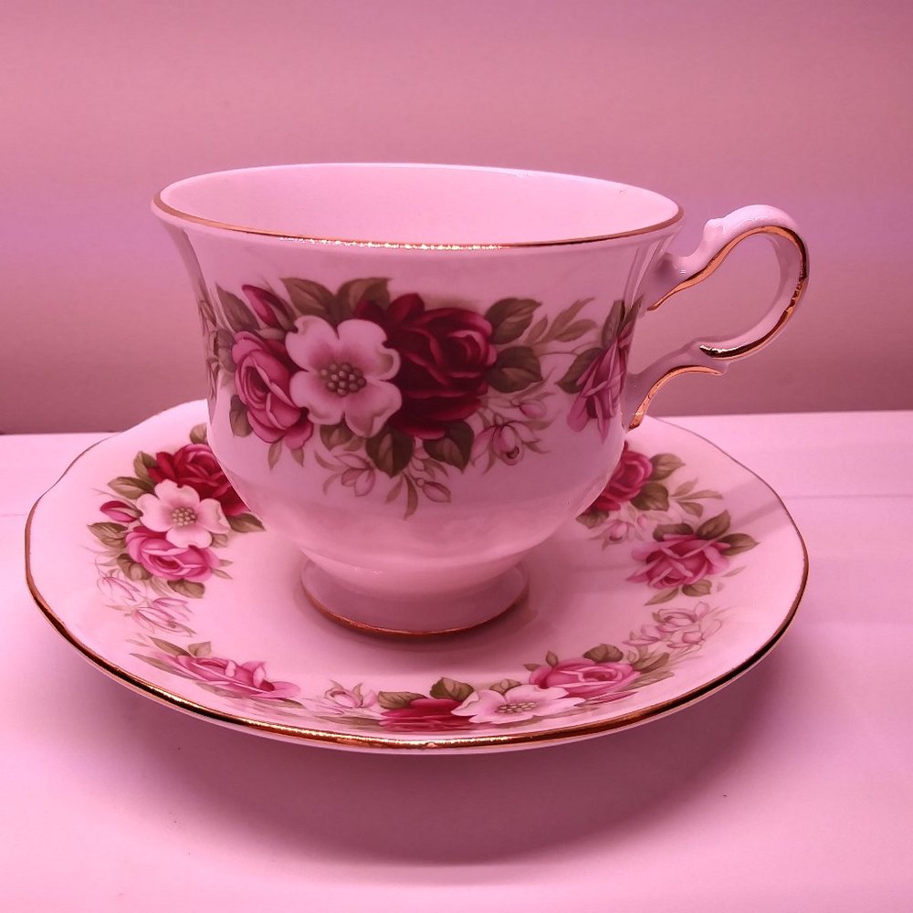 Queen Anne Tea Cup And Saucer. Fine China